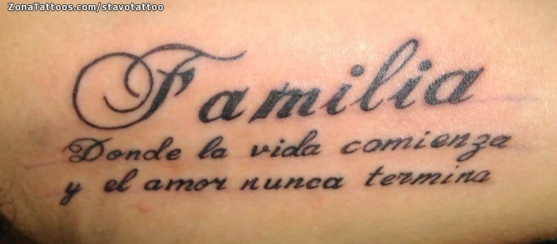 Tatuaje de Familia, Frases, Letras
