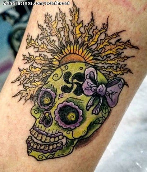 new school sugar skull tattoos
