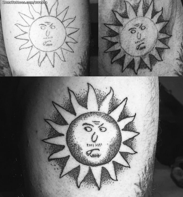 Foto de tatuaje Soles, Astronomía, Puntillismo