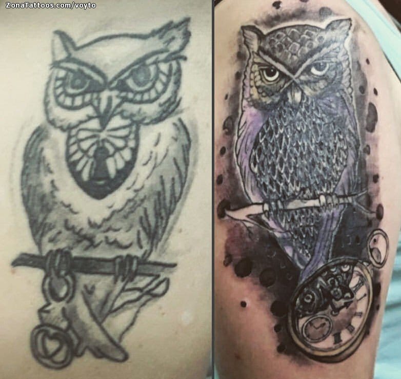 Foto de tatuaje Búhos, Aves, Animales