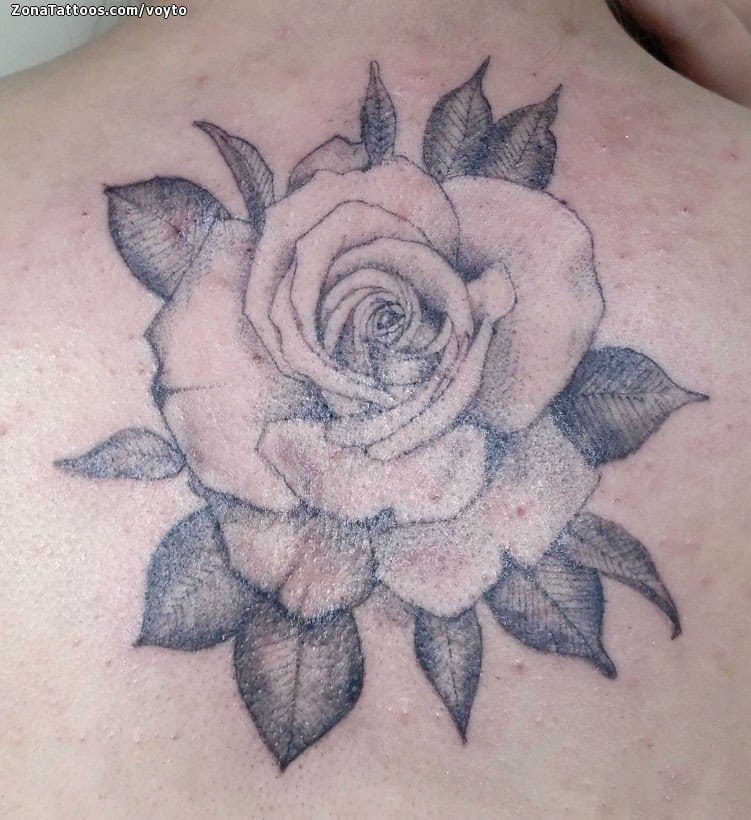 Foto de tatuaje Rosas, Flores, Espalda