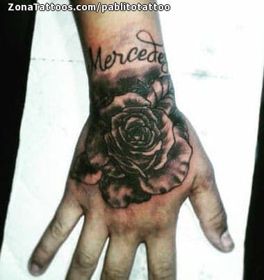 Tattoo photo Roses, Flowers, Hand