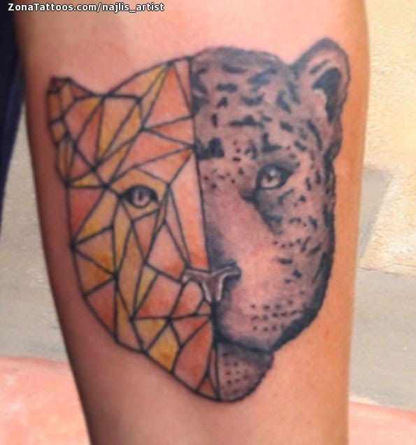 Foto de tatuaje Leopardos, Animales, Geométricos