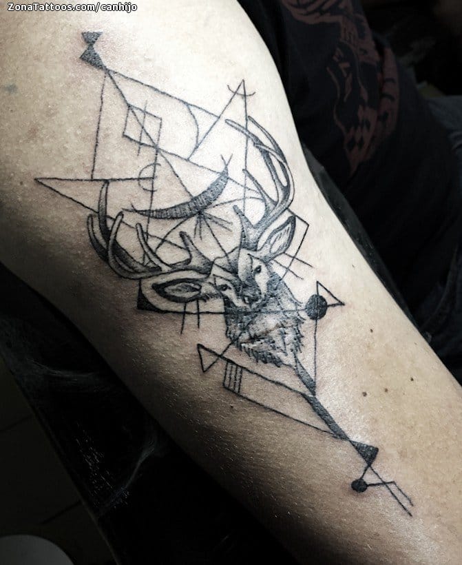 Tattoo photo Deers, Geometrics, Animals