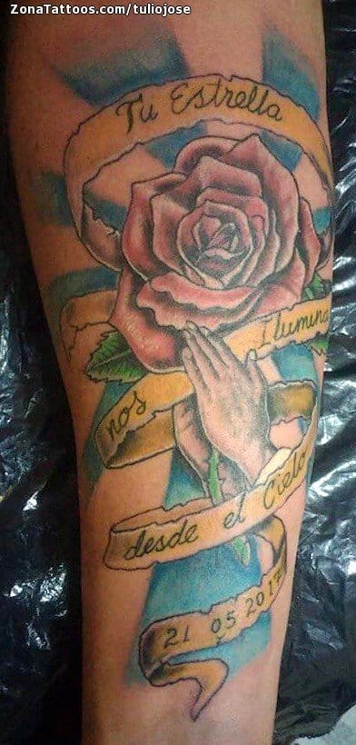 Tattoo photo Roses, Flowers, Religious