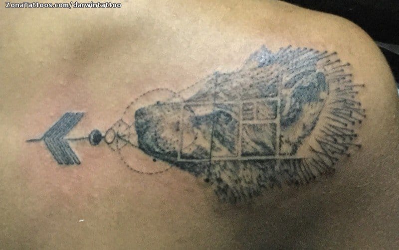 Foto de tatuaje Animales, Geométricos, Omóplato