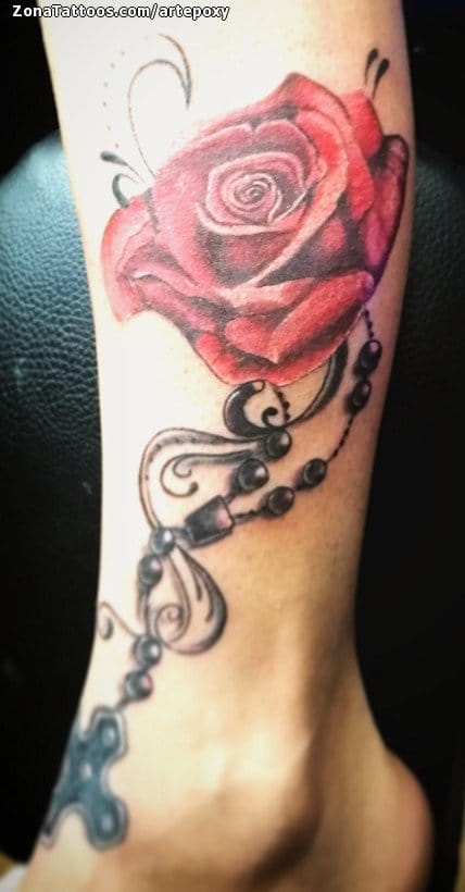 Tattoo photo Roses, Flowers, Rosaries