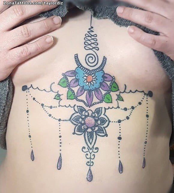 Tattoo photo Chest, Mandalas, Unalomes