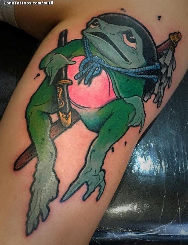 Tattoo photo Frogs, Warriors, Asian