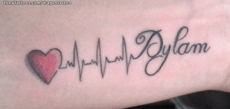 Foto de tatuaje Corazones, Electrocardiogramas, Dylan