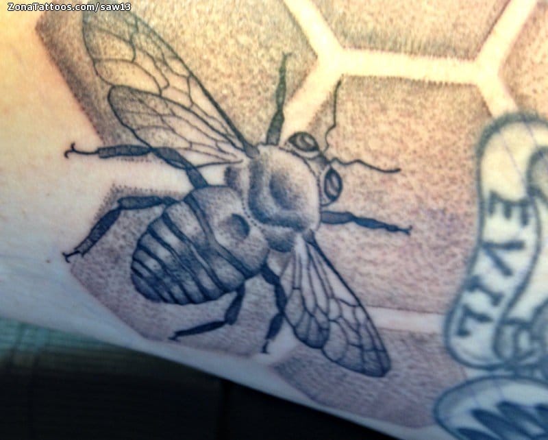 Foto de tatuaje Abejas, Insectos, Puntillismo