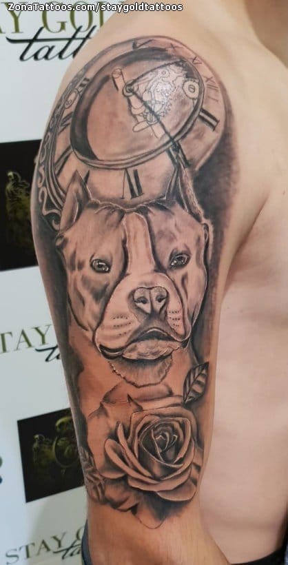 Foto de tatuaje Perros, Animales, Relojes