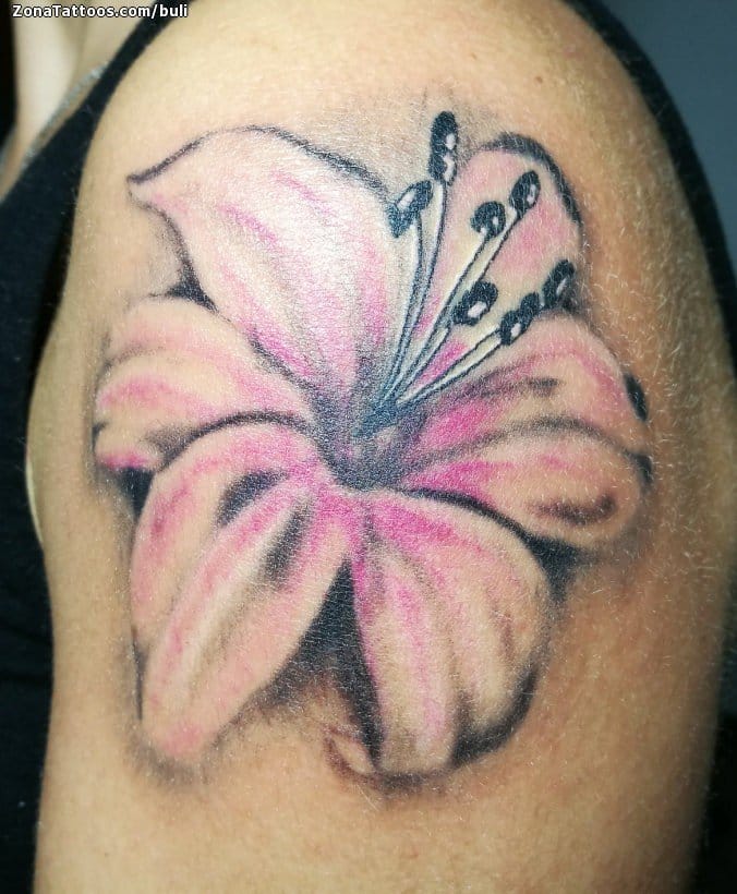 Foto de tatuaje Flores, Hombro