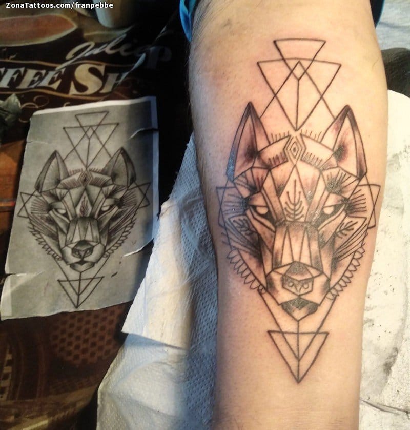 Tattoo photo Wolfs, Geometrics, Animals