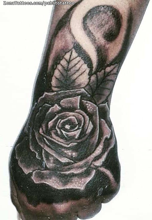 Tattoo photo Roses, Flowers, Hand