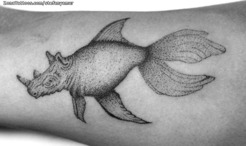 Tattoo photo Fish, Rhinoceros, Animals