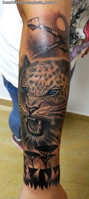 Foto de tatuaje Leopardos, Animales, Mangas