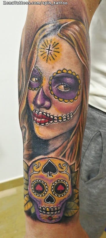 Tattoo photo Catrina, Sugar Skull, Forearm