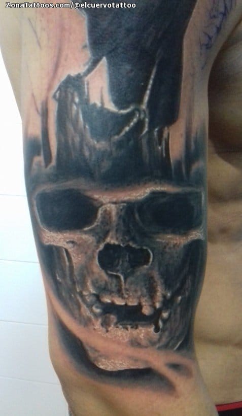 Foto de tatuaje Calaveras, Góticos, Cover Up