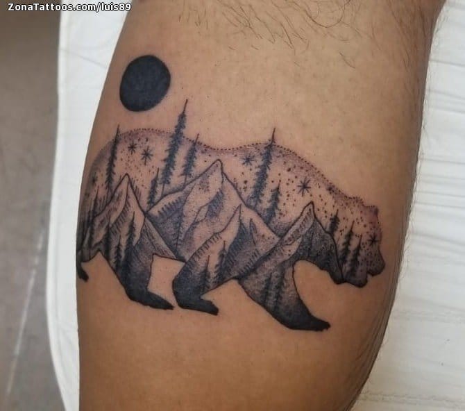 Foto de tatuaje Osos, Montañas, Animales