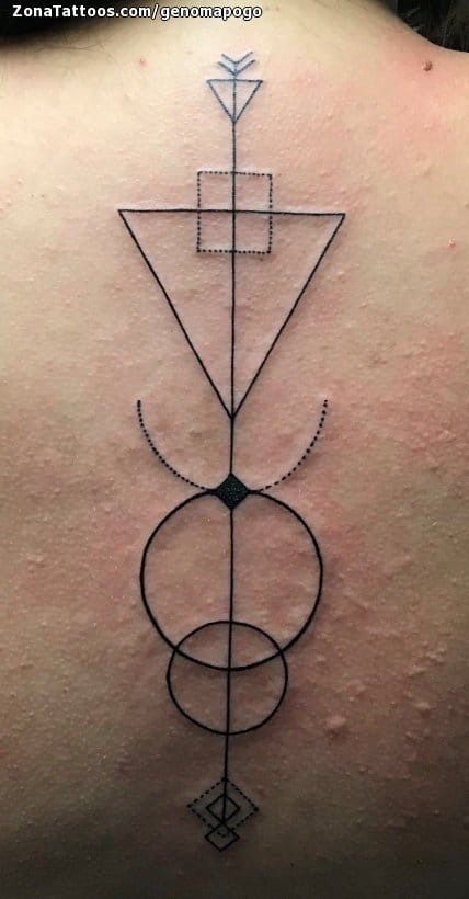 Foto de tatuaje Geométricos, Columna, Espalda