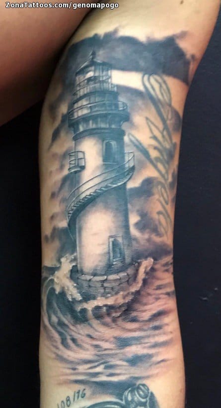 Tattoo photo Lighthouses, Arm