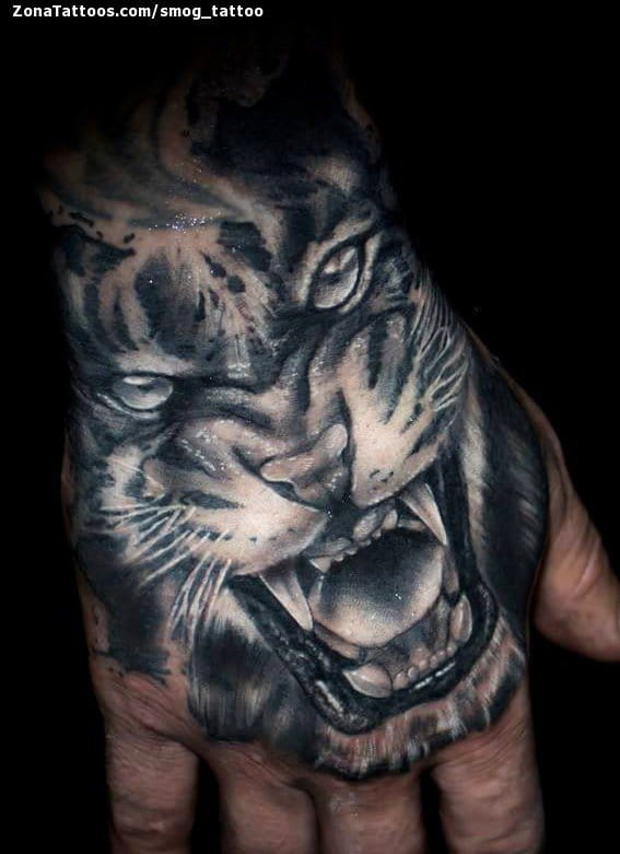 Tattoo photo Tigers, Hand, Animals