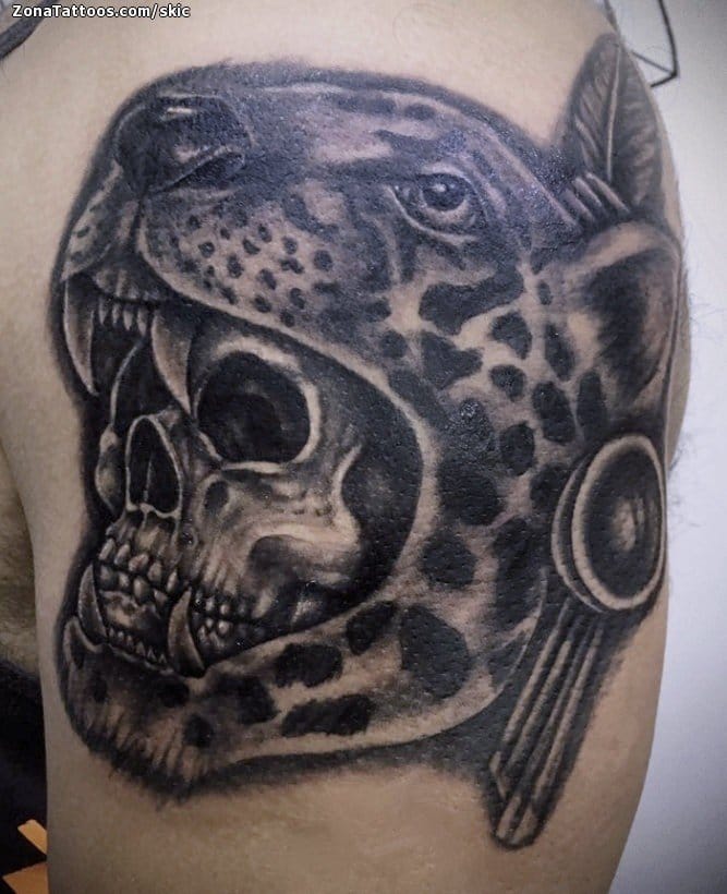 Tattoo photo Skulls, Animals, Indians