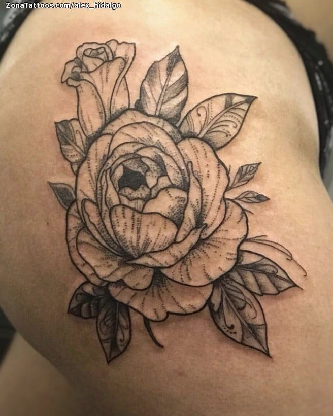 Foto de tatuaje Rosas, Flores, Cadera