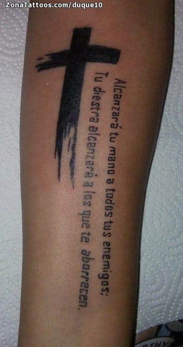 Foto de tatuaje Cruces, Frases, Letras