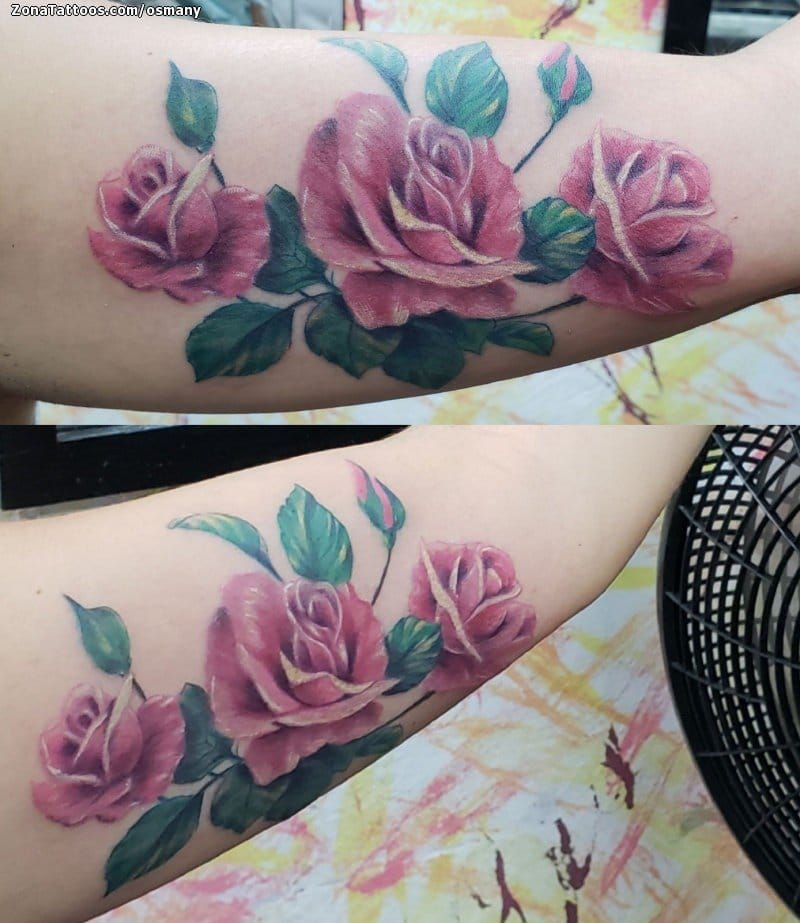 Tattoo photo Roses, Flowers, Arm