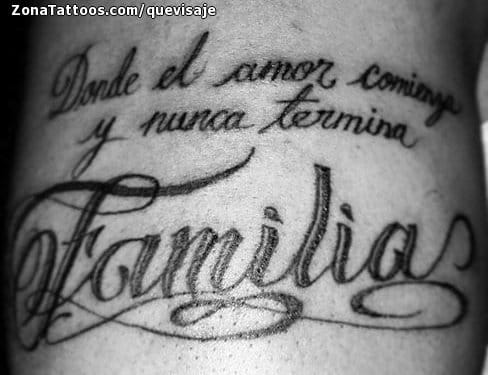 Foto de tatuaje Familia, Letras, Frases