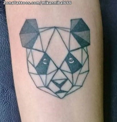 Foto de tatuaje Osos Panda, Animales, Geométricos