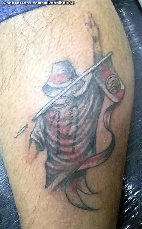 Foto de tatuaje Personas, Banderas, Pierna