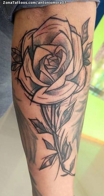 Tattoo photo Roses, Flowers, Forearm