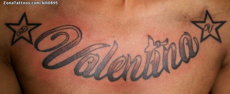 Foto de tatuaje Valentina, Nombres, Letras