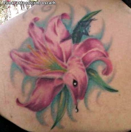 Foto de tatuaje Flores, Espalda