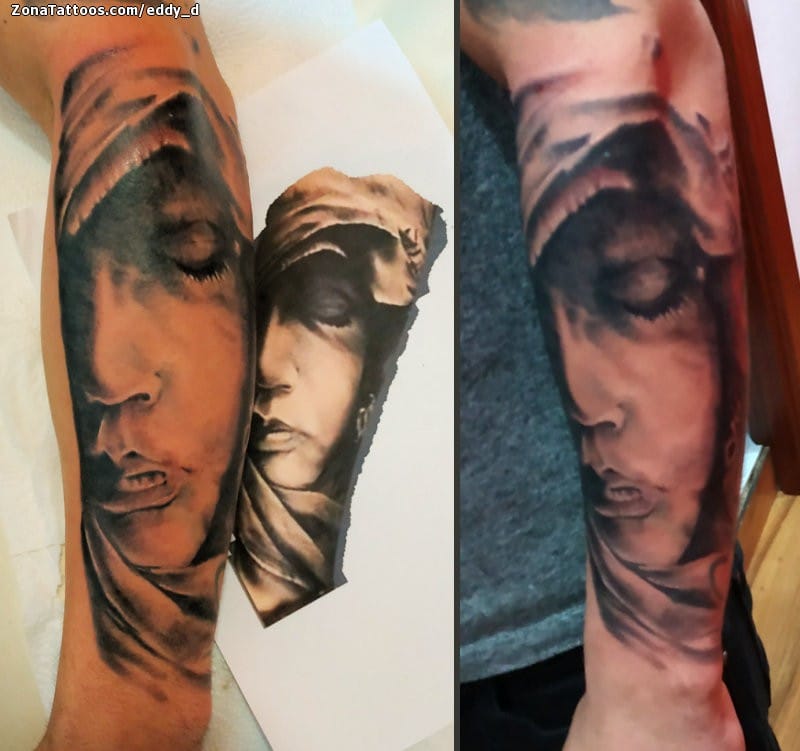 Foto de tatuaje Rostros, Brazo