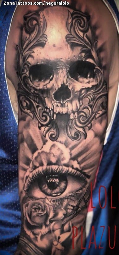 Tattoo photo Skulls, Eyes, Ornaments