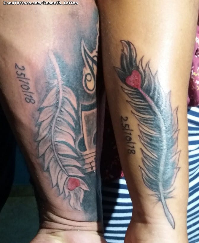 Foto de tatuaje Plumas, Parejas