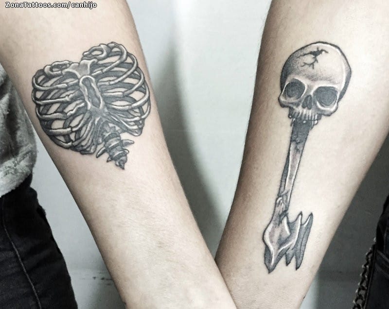 Tattoo photo Skeletons, Skulls, Keys