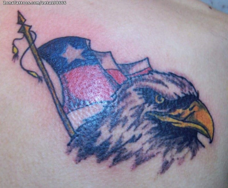 Foto de tatuaje Banderas, Águilas, Aves