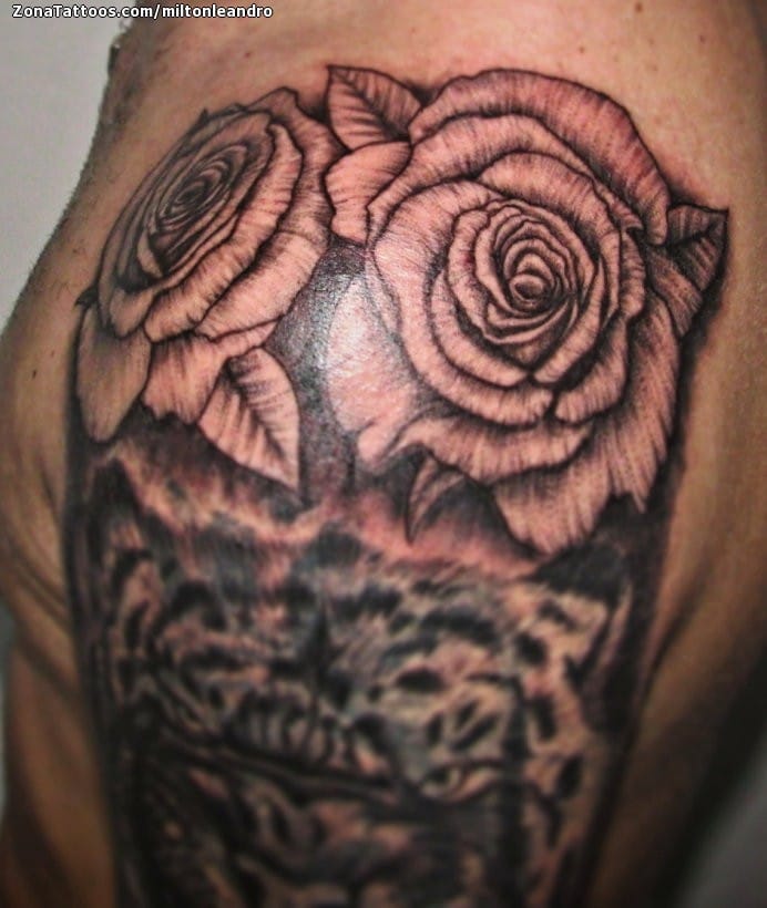 Tattoo photo Roses, Flowers, Shoulder