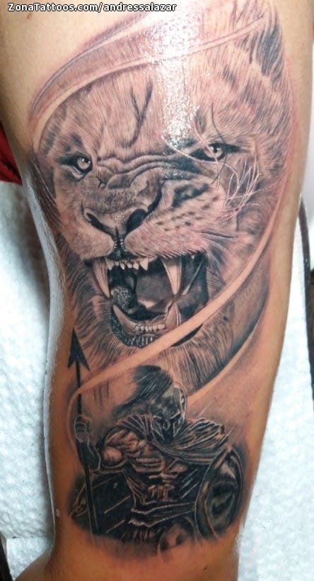 Tatuaje de Leones, Animales, Guerreros