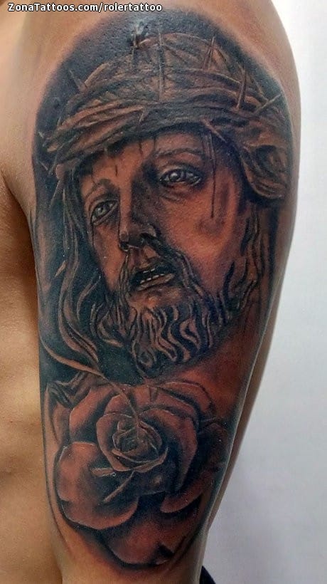 Tattoo photo Christ, Religious, Shoulder