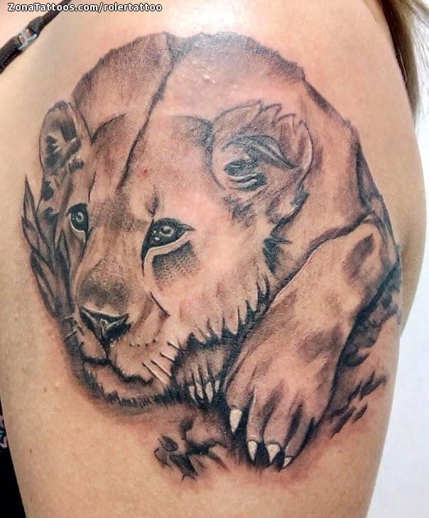 Foto de tatuaje Leones, Animales