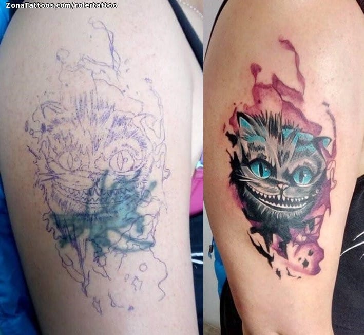 Tattoo photo Cats, Cheshire, Fairytales