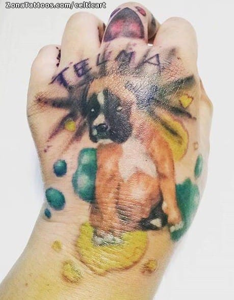 Foto de tatuaje Perros, Mano, Animales