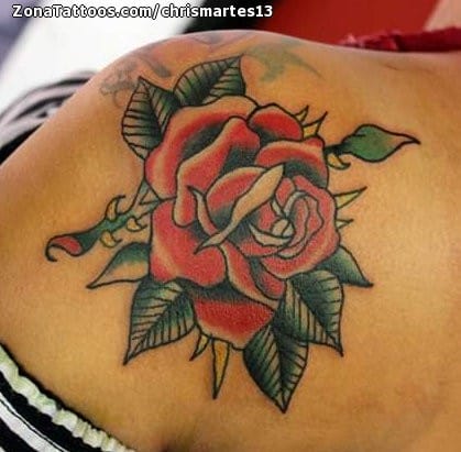 Foto de tatuaje Rosas, Flores, Hombro