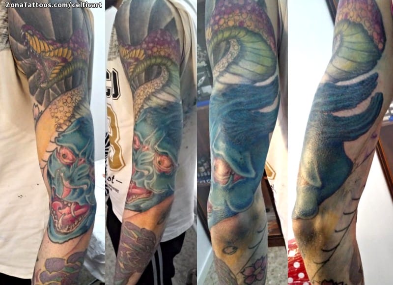 Tattoo photo Hannya, Snakes, Asian